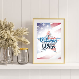 Veterans PRINTABLE Wall Art, Veterans Gift, Military Decor, Patriot Decor