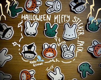 Halloween white rabbit Sticker Pack