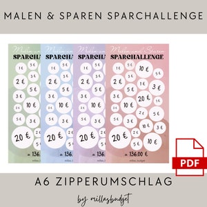 Paint and Save Savings Challenge A6 - PDF Digital Download