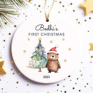 Personalized Christmas Acrylic Ornament – Mama Bear and Cubs