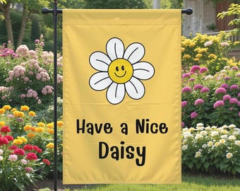 Floral Garden Flag Daisy Flower Yard Decor Cute Yellow Outdoor Porch Decor Summer Garden Flag