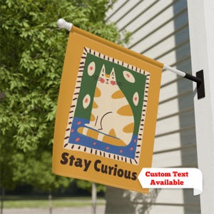Custom Cat Garden Flag: Whimsical Kitty Banner, Personalized Yard Sign