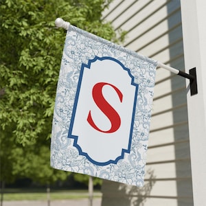 Monogram Garden Banner Personalized Floral House Flag Outdoor Decor Monogrammed Garden Decor Summer Outdoor Decoration Family Garden Flag