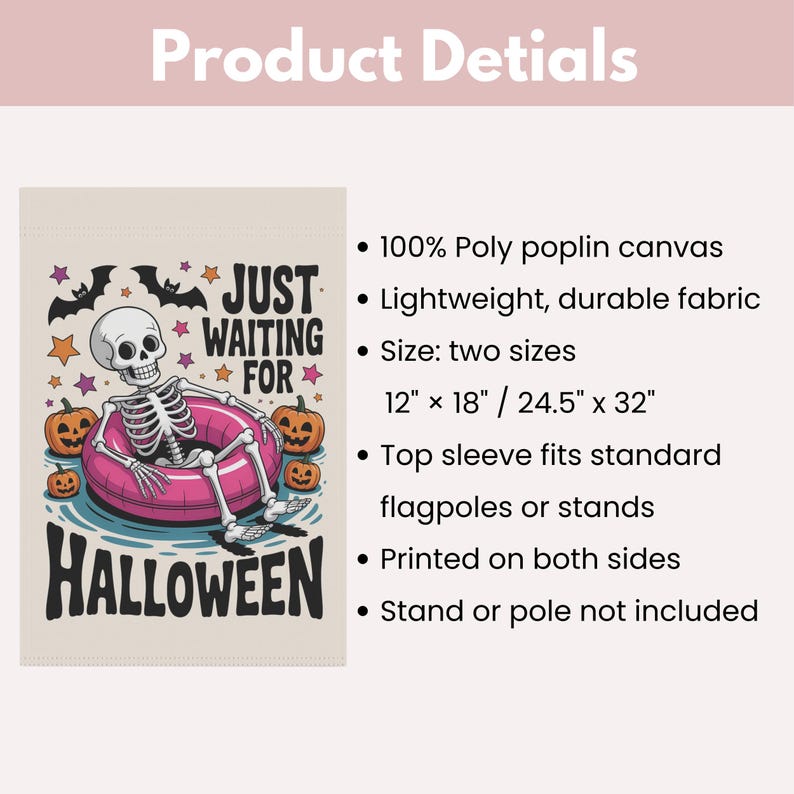 Summer Halloween Garden Flag: Spooky Skeleton Pool Party Yard Decor image 5