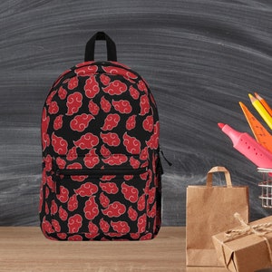 Akatsuki Red Cloud Anime Backpack Anime Gift for Him Gift for Anime ...