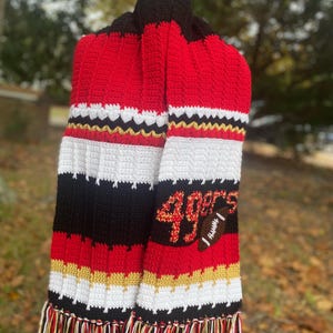 Handmade Custom Sports Scarf  With Fringes