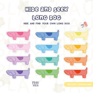 Long Dog, Blue Game, Long Dog Hide and Seek, Hidden Long Dog Game, Long Dog Game, Kids Game, Games & Party, Rainbow Party Games, Kids Party
