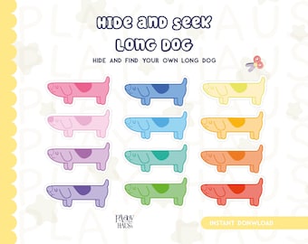 Long Dog, Blue Game, Long Dog Hide and Seek, Hidden Long Dog Game, Long Dog Game, Kids Game, Games & Party, Rainbow Party Games, Kids Party