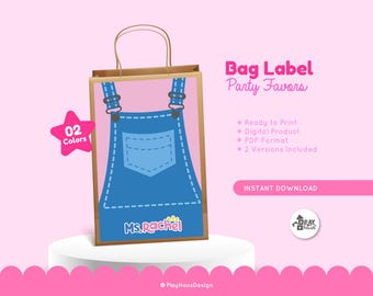 Ms Rachel Party Bag Label, Ms Rachel Instant Donwload Printable Party Favor, Thank You Bag Label, Ms Rachel Party Essentials Minimalist