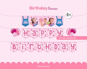 Ms. Rachel Birthday Banner, Songs for Littles, Ms. Rachel Happy Birthday, Miss Rachel Pink Birthday Party Decoration, Icky Sticky Bubblegum
