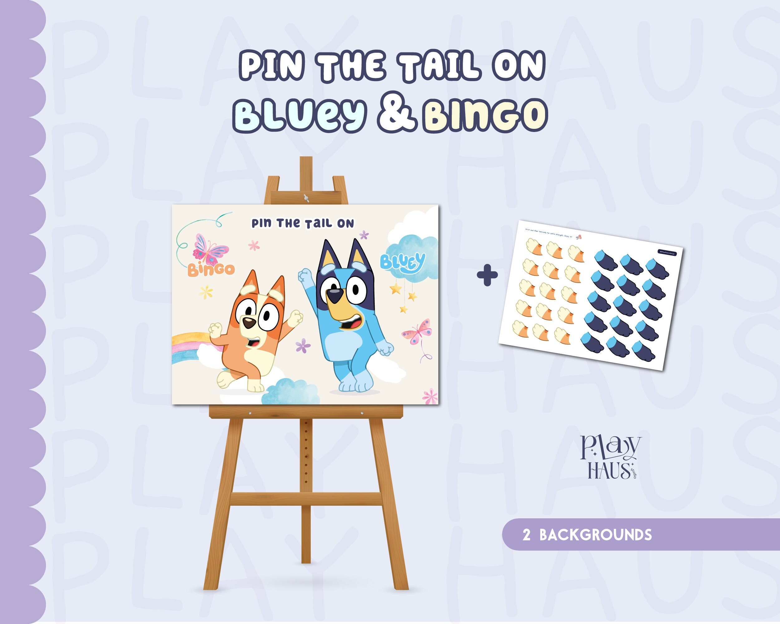 Pin the Tail Bingo, Pin the Icecream, Bluey Party, Bluey Theme🕠 ...