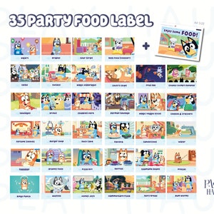 35 Food Label Bundle, Blue Deco, Food Tent Bundle, Blue Party Food, Party Label Food, Food Label Themed, Table Food Deco, Blue deco inspired image 4