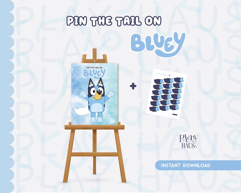 Pin the Tail on Bluey Pin the Tail Game Bluey Party Bluey Etsy