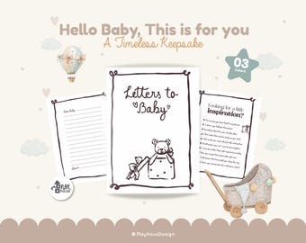 Letters to Baby Printable – Baby Shower Activity & Keepsake – Instant Download Game for Guests - Cute Bear Baby Shower - Baby Girl, Baby Boy