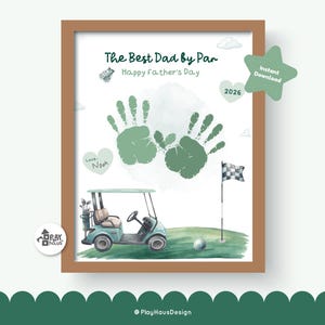 Golf Handprint Craft for Dad, Father’s Day Keepsake, Dad Handprint Printable, Kids Father’s Day Gift, Instant Download