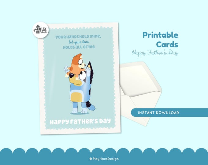 Cute Bluey Dad Card Printable | Digital Download for Father’s Day ...