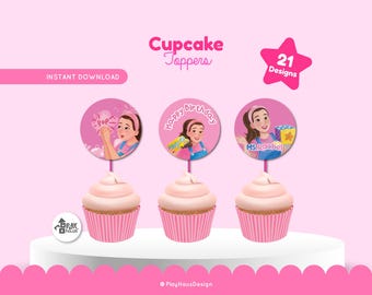 Ms Rachel Cupcake Toppers | 21 Ms Rachel Printable Birthday Toppers | Party Decor | Ms Rachel Icky Sticky Cupcake Picks