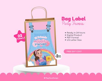 Ms Rachel Party Favor Bag Label, Custom Birthday Treat Bag, Goodie Bag Sticker, Ms Rachel Custom Party Favor, Ms Rachel Party Essentials