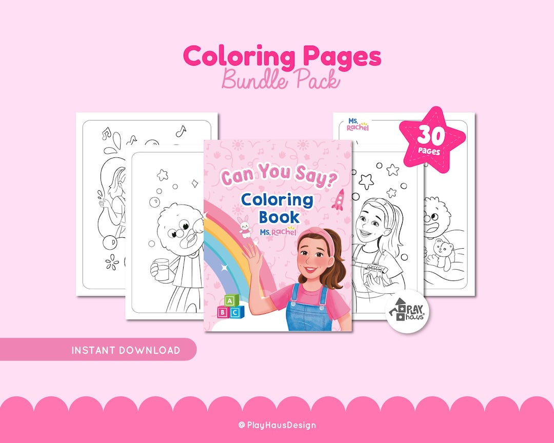 Rachel Lettering Coloring Pages Ms Rachel Coloring Pages, 30 Kids Coloring Sheets, Party Activity, Kids ...