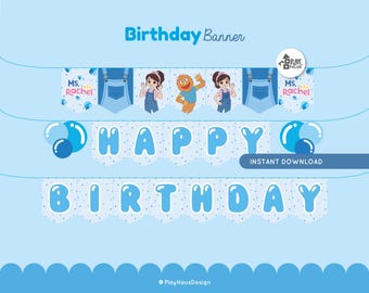 Ms. Rachel Birthday Banner, Songs for Littles, Ms. Rachel Happy Birthday, Ms Rachel Boy Birthday, Party Decoration, Icky Sticky Bubblegum