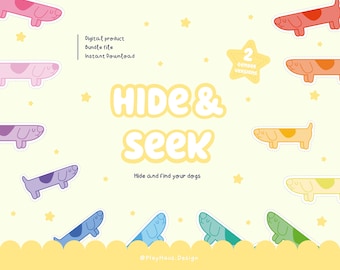 Long Dog Rainbow Game, Long Dog Hide and Seek, Hidden Long Dog Game, Long Dog Game, Kids Game, Games & Party, Rainbow Party Games, KidsParty