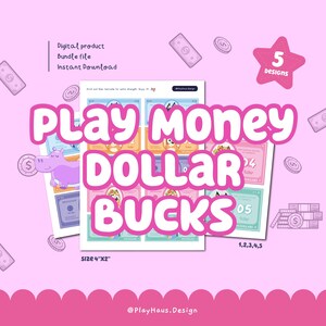 Toy Money Game Dollar Bucks Printable, Reward Bucks, Good Behaviour Bucks, Chore Bucks for Kids, Printable Mom Money, Allowance Play Money