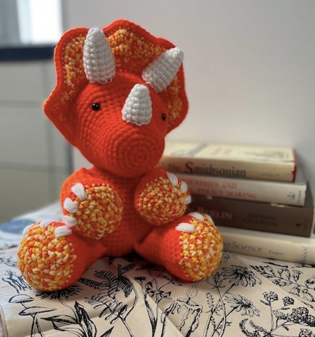 Handmade Custom Triceratops Crochet Dinosaur Plushie - Etsy