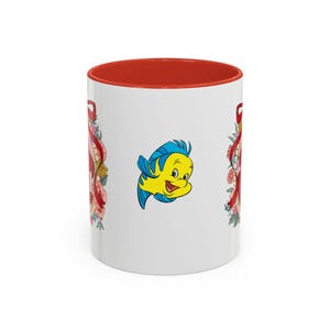 The Little Mermaid Ariel Coffee Mug, Vivid Colors, Gift for Kids & Adults, Dishwasher Safe, 11-15oz, Lead/BPA-Free, Flounder, Under the Sea immagine 2