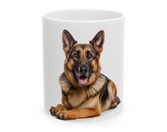German Shepherd Mug, dog themed coffee mug, coffee mug, hot chocolate mug, 11 oz. tea mug, microwave and dishwasher safe
