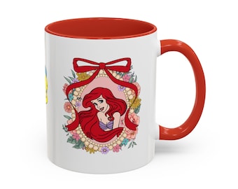 The Little Mermaid Ariel Coffee Mug, Vivid Colors, Gift for Kids & Adults, Dishwasher Safe, 11-15oz, Lead/BPA-Free, Flounder, Under the Sea