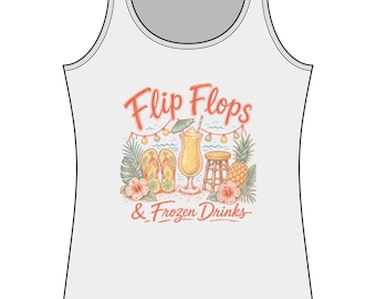 Flip Flops & Frozen Drinks Tank Top | Tropical Pineapple Beach Summer