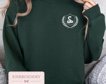 Embroidered Dramione Sweatshirt: Wizard House Unisex Sweater