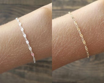 Dainty Dapped Chain Bracelet for Women by Gypsy Dust Jewelry - Choose Your Length