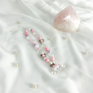 MINOU Cell phone chain made of glass beads, handmade cell phone accessory, phone charm Cinnamoroll