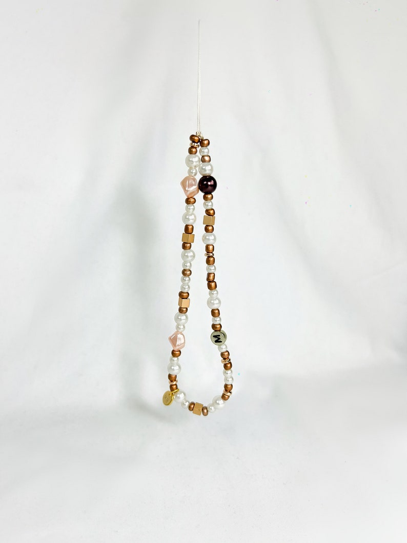 ELYSEE Cell phone chain made of glass beads, handmade cell phone accessory, phone charm image 2