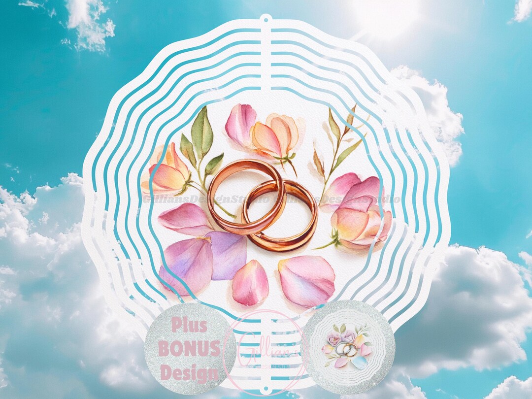 Invincible Wind Rings Wedding Rings 8 Inch Wind Spinner Sublimation Design, Bonus Instant ...