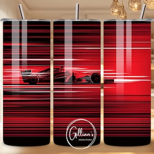 Race Car 20 oz Straight Skinny Tumbler Wrap Sublimation Design, Instant Digital Download, White Red Black Racing Car PNG, Car Racing Tumbler