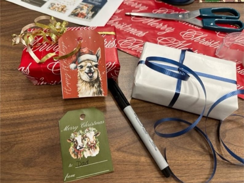 Printable Farm Animals Christmas Gift Tags Instant Download - Etsy