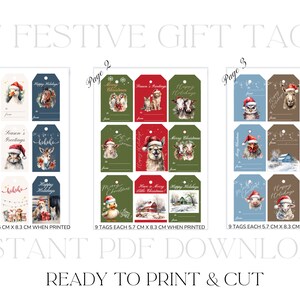 Printable Farm Animals Christmas Gift Tags Instant Download - Etsy