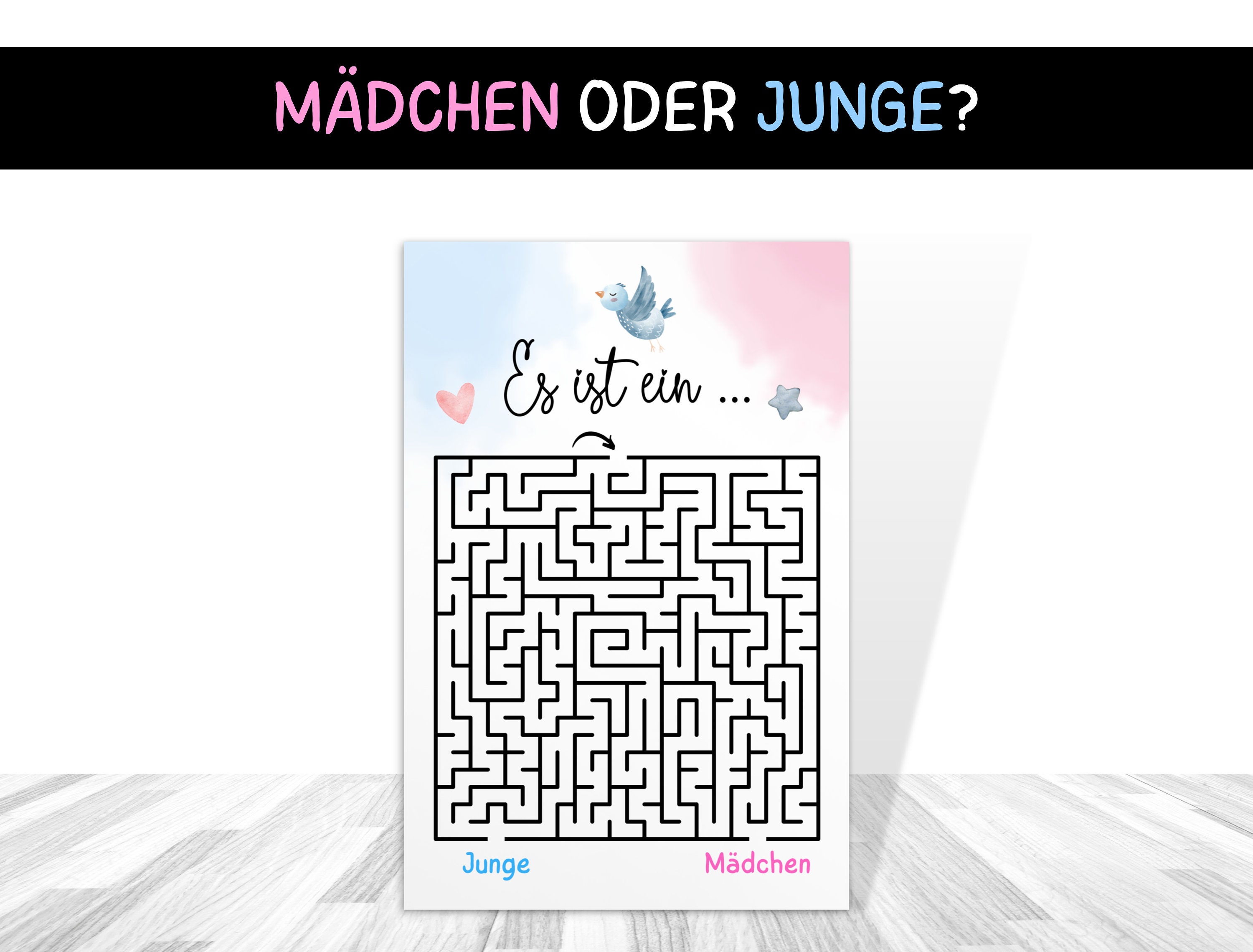 Mädchen Oder Junge Rätsel labyrinth, Geschlecht Verkünden, Gender