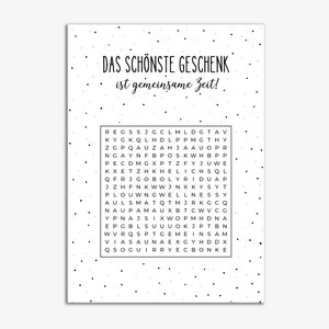 Personalisierter Gutschein, Rätsel mit versteckten Begriffen, Kreatives Geschenk, Personalisierbar Individuell, Zeit schenken image 3