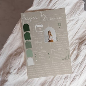 Customizable Bridesmaid Proposal Card Printable Bridal Party Template Instant Download Bridal Details Modern Design Bridesmaid Invitation