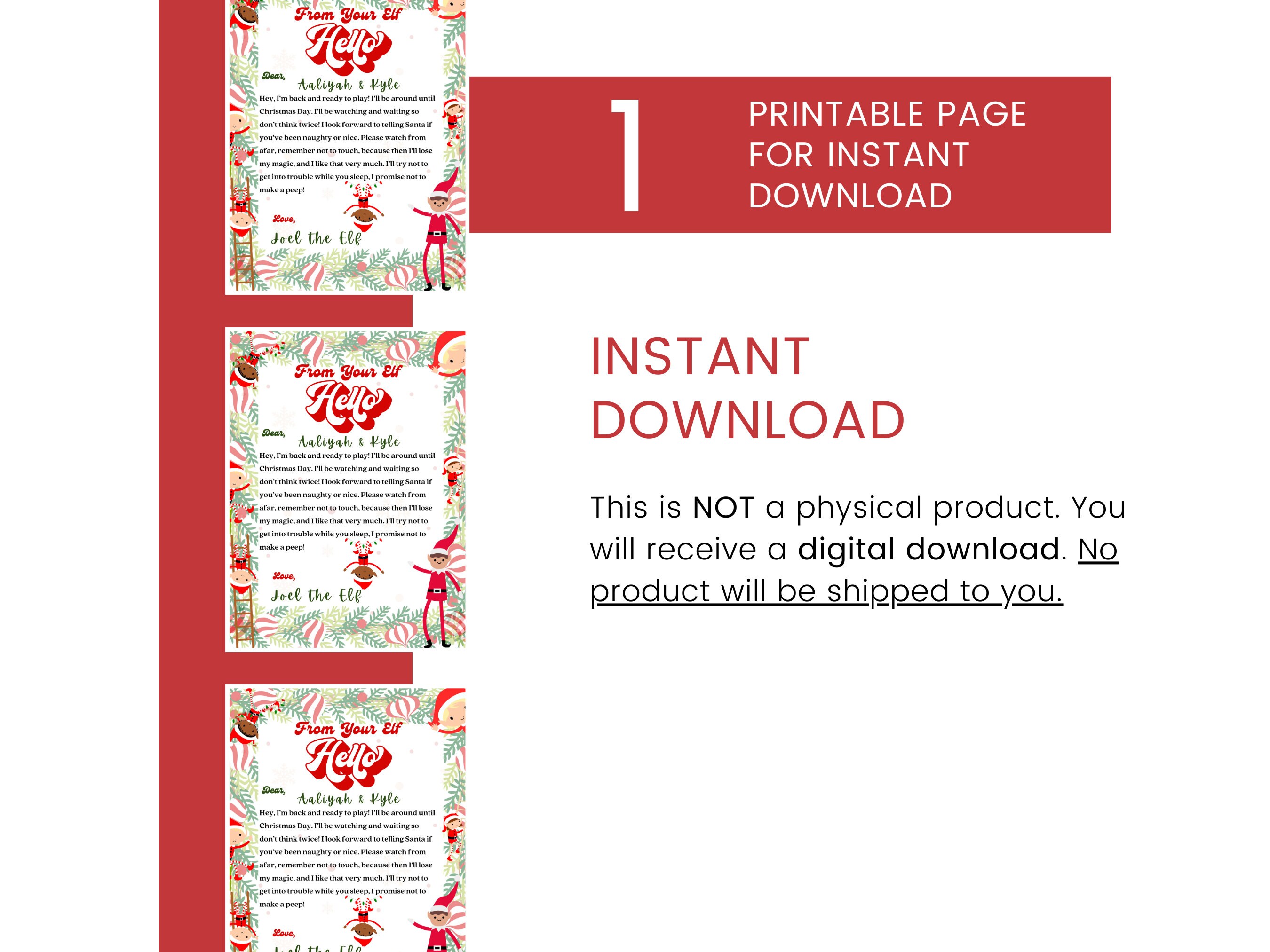 Elf Arrival Letter Editable Elf Welcome Letter Printable Christmas Elf ...