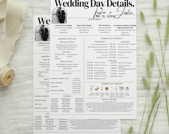 Elegant Wedding Day Timeline Template (Digital Download)