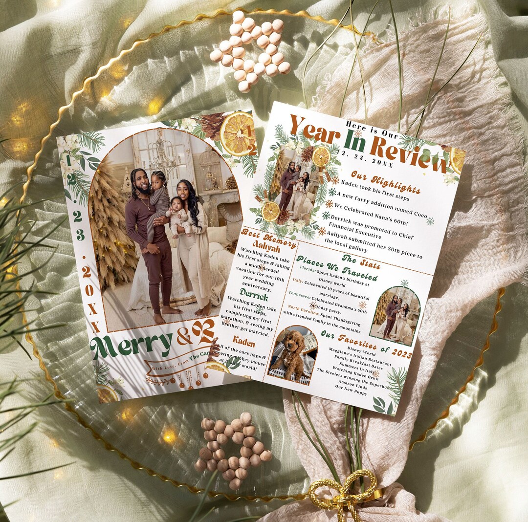 Year in Review Holiday Card Template, Arch Photo (canva Digital