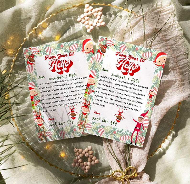 Elf Arrival Letter Editable Elf Letter Printable Christmas Elf
