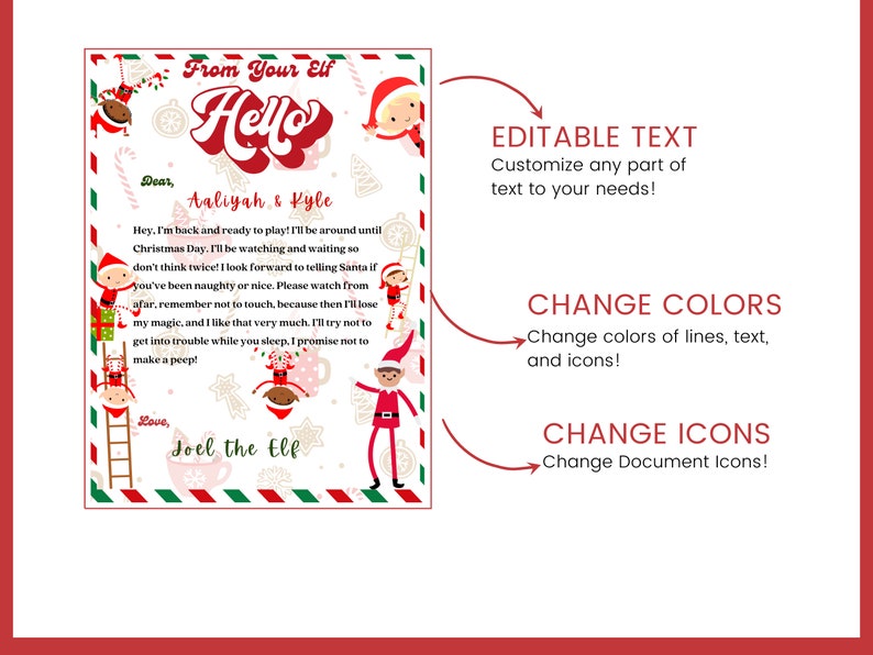 Elf Arrival Letter Editable Elf Letter Printable Etsy