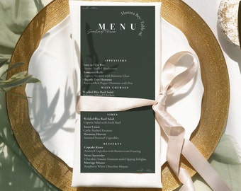 Sage Green Floral Wedding Menu Template (DIY Digital Download)