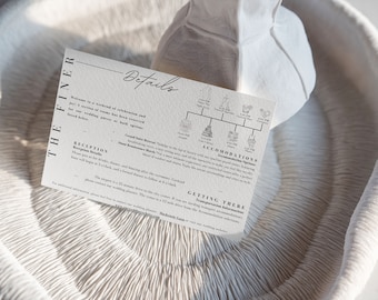 Minimalist Wedding Details Card Template (Digital Download)