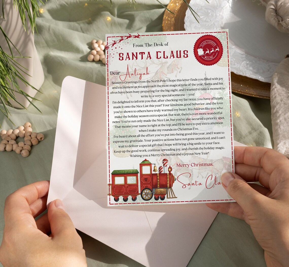 Editable Letter From Santa Printable Santa Letter Santa - Etsy